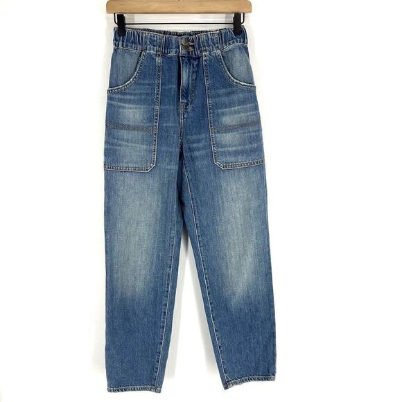 Veronica Beard Jeans Size 2 26 Women Blue Arya Straight High Rise Cotton Stretch - Picture 1 of 9